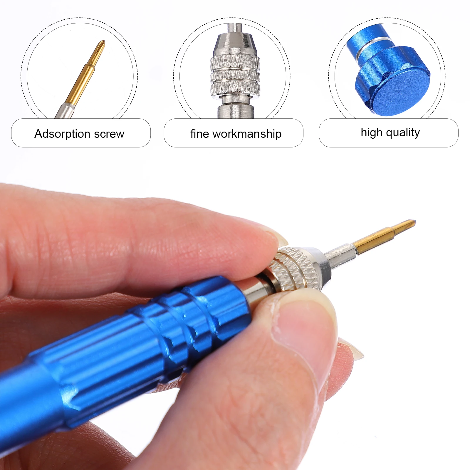 

1 set Precision Screwdriver Set Mobile Phone Repair Tool Kit 5-In-1 Portable Handle With Strong Magnet Bits For Phones Tablets
