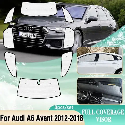 Audi A6 Avant C7 4G 2012 ~ 2018 풀 커버 차양 풀 서라운드 윈드 실드 윈도우 바이저 자동차 액세서리 2013 2014 2015 2016