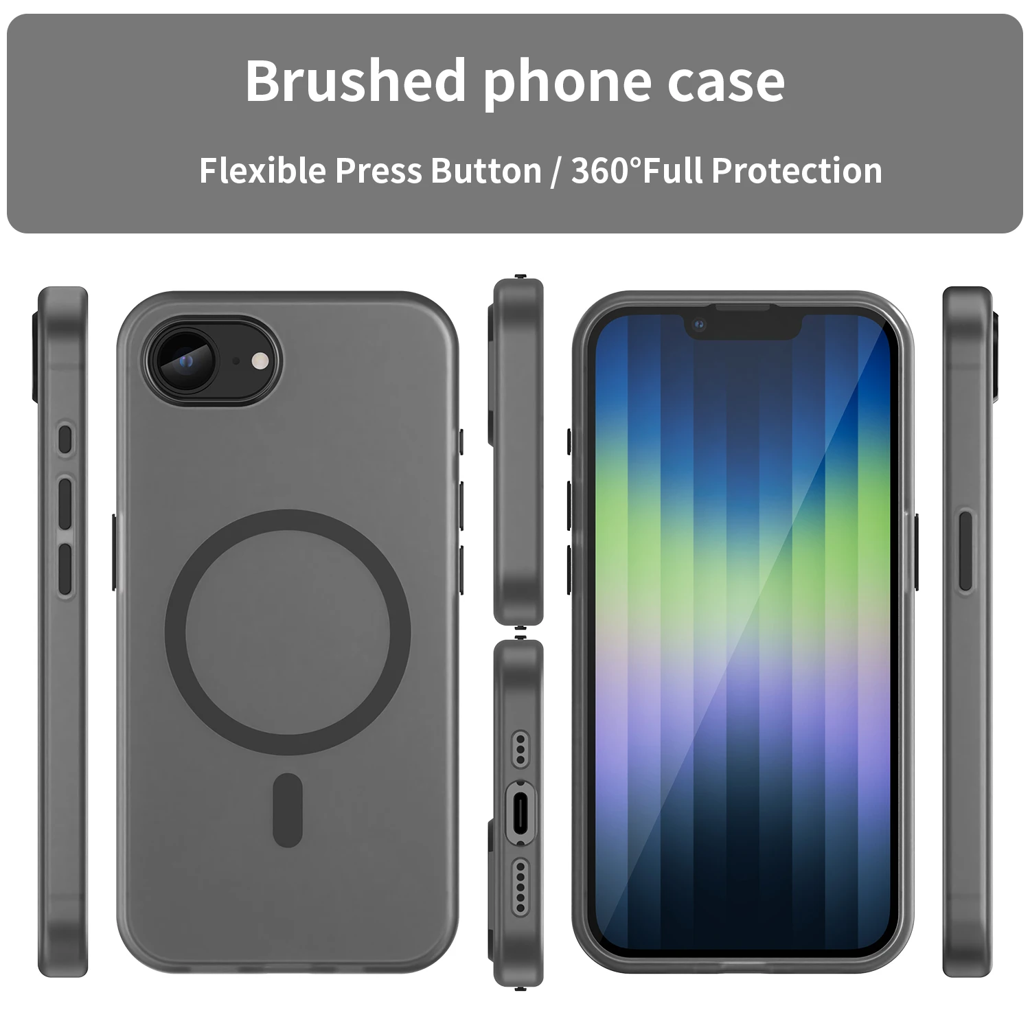 مناسب لحافظة iPhone 16 E، يدعم حافظة الهاتف الناعمة المصنوعة من مادة TPU اللاسلكية MagSafe للشحن اللاسلكي