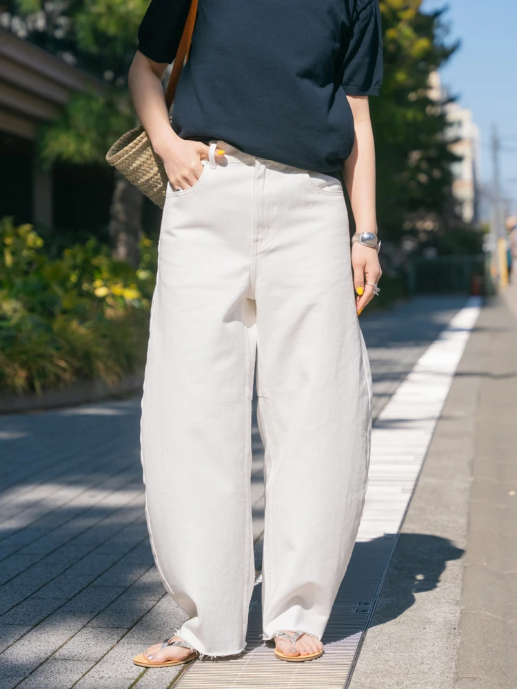 

Весна 2026: Женские джинсы с высокой талией, свободного кроя, из хлопкового денима, с эффектом потертости, повседневные, прямые, на молнии, однотонные, универсальные