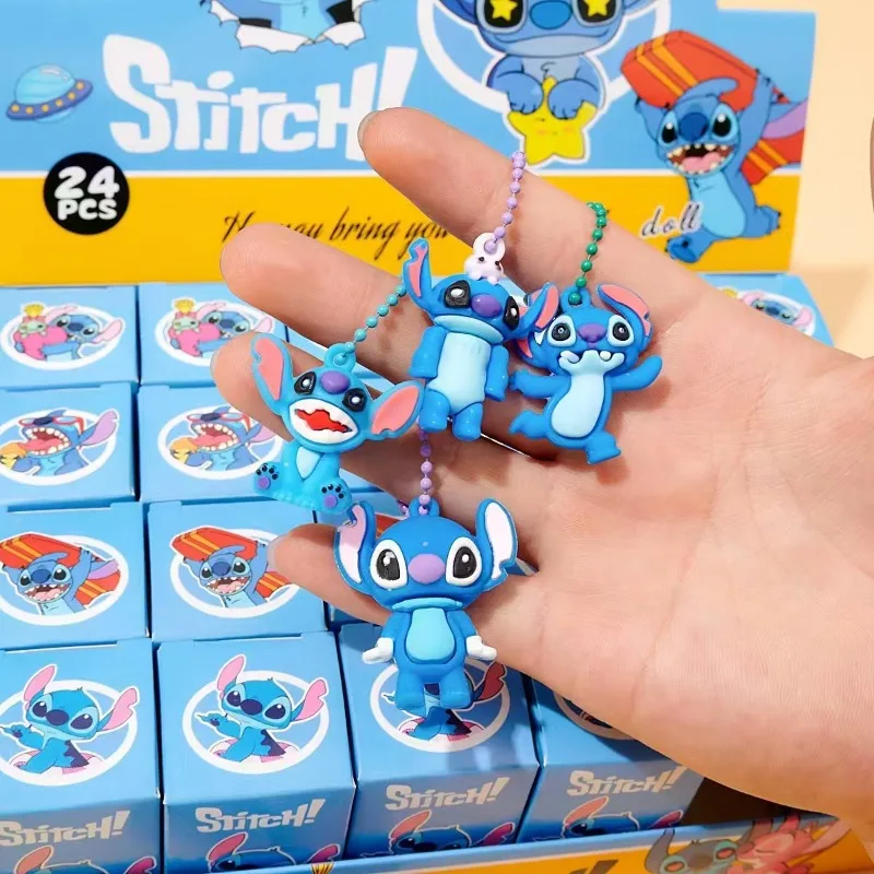 New Disney Stitch 24 Blind Boxes Dolls Lilo Stitch Keychain Mystery Box Toy Fashion Figurines Adult Christmas Birthday Gifts