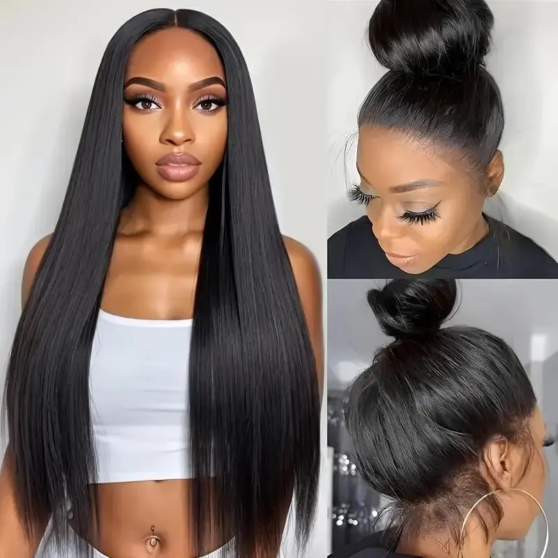 Rosabeauty 13x6 Straight Lace Front Wig Human Hair 250% 13X4 Frontal 5X5 Glueless Ready to Wear Wigs For Women 30 40 Inch