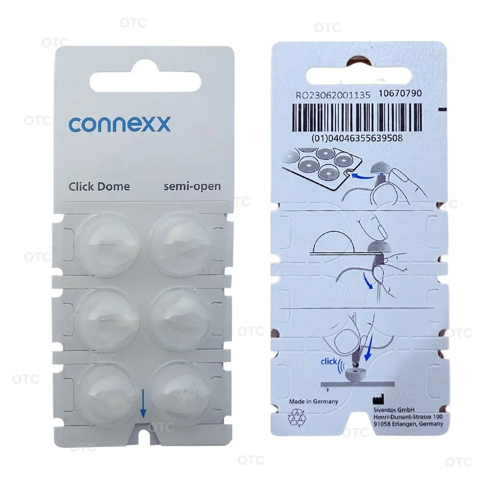 6Pieces Signia Click Connexx Sleeve Original Silicone Ear domes ,for Siemens Signia Rexton CIC ITC and RIC Model Hering Aids