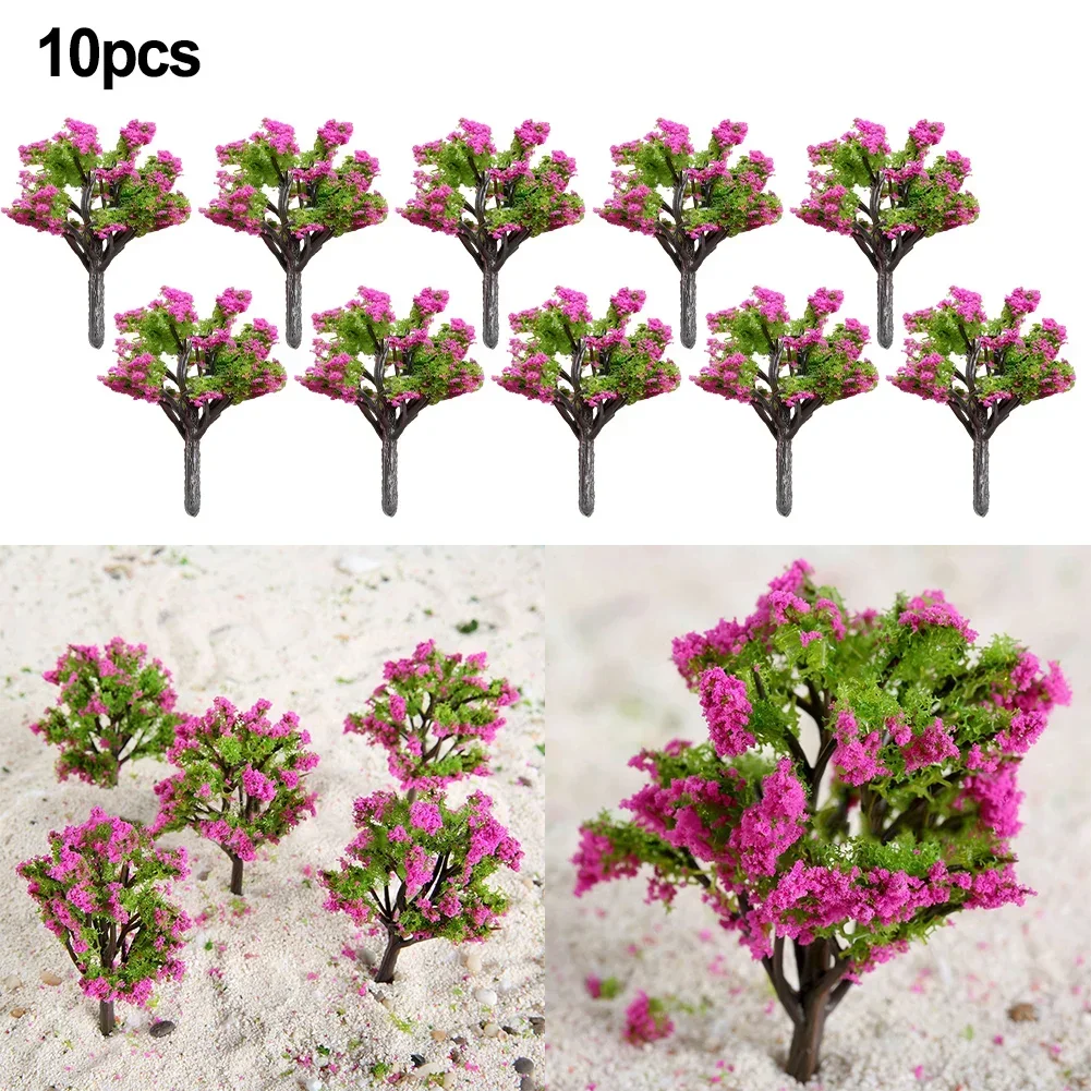 10 Pcs Fairy Garden Tree Plant Miniature Dollhouse Pots Decor Moss Bonsai Micro Landscape DIY Craft Garden Ornament 1:100 6cm