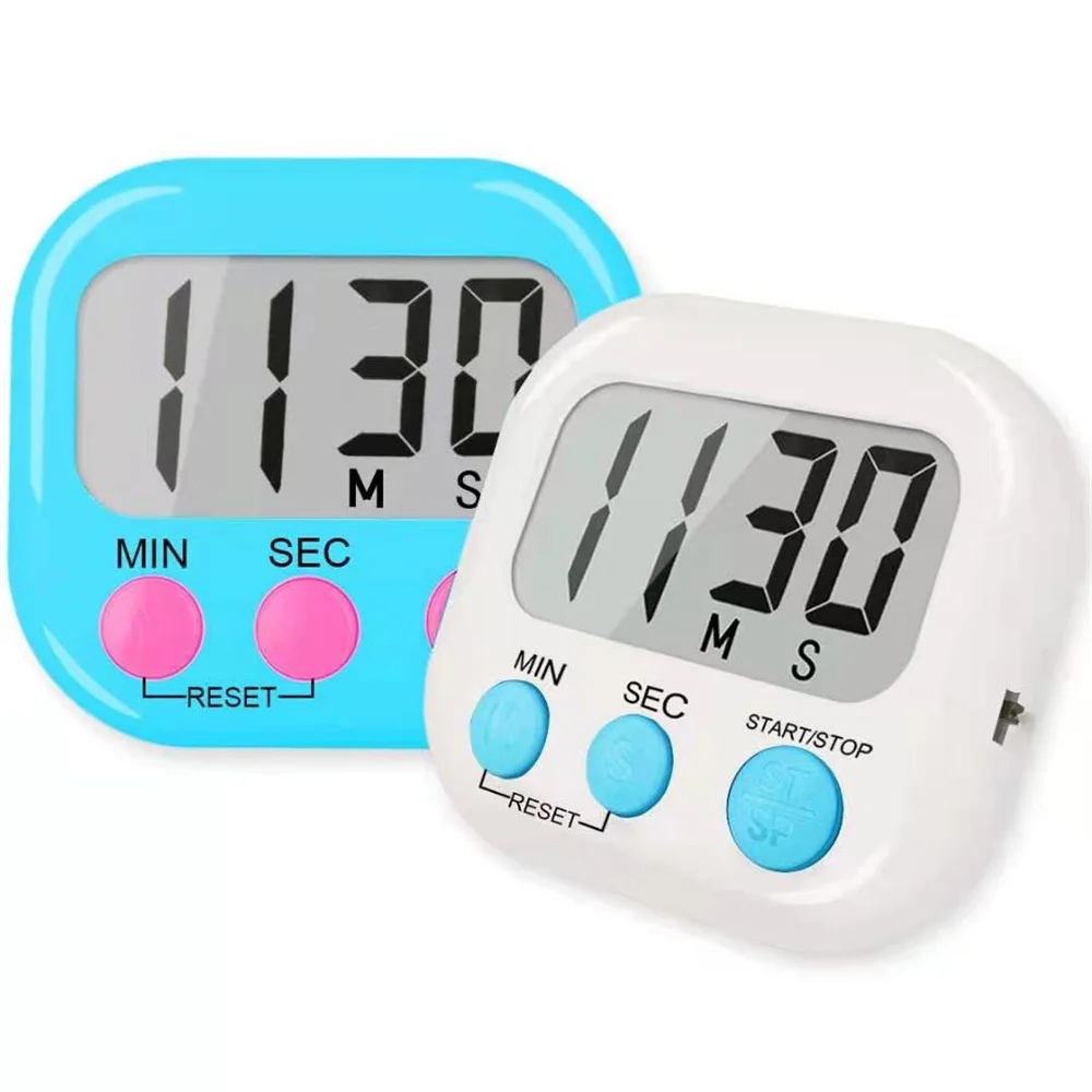 LED Counter Display Alarm Clock Manual Electronic Countdown Sports Magnetic Digital Timer Kitchen Cooking Shower Study Stopwatch