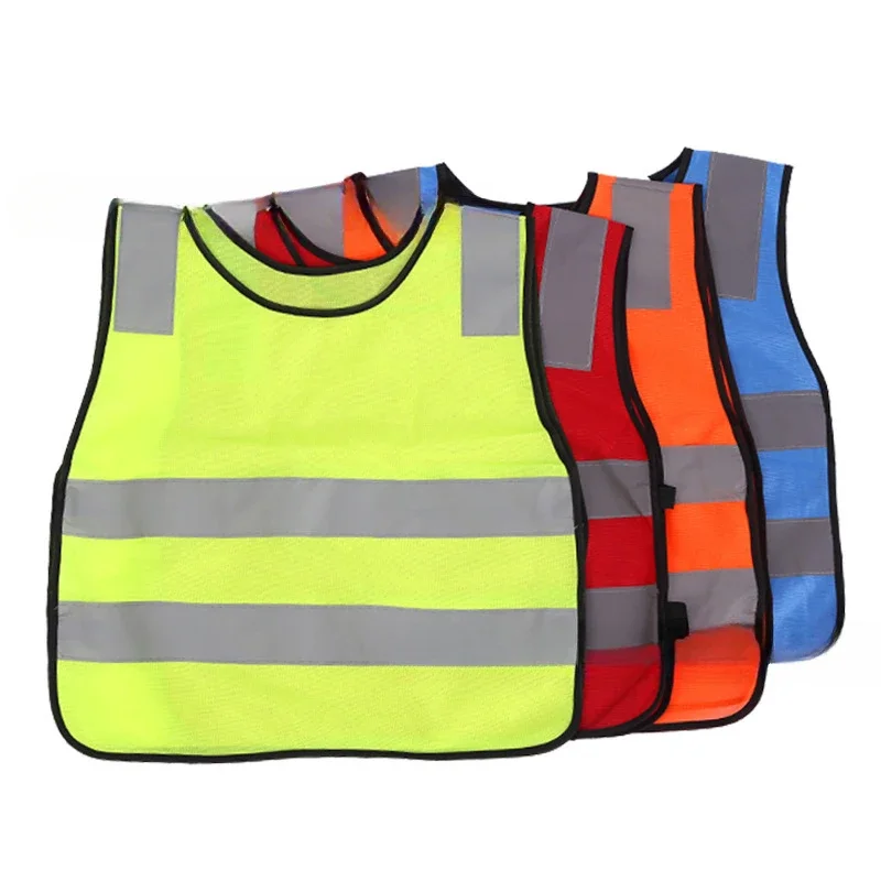 Kids Reflective Vest for Children Outdoor Cycling Night Running Sports Safety Protective Clothing High Visibility Yellow Vest