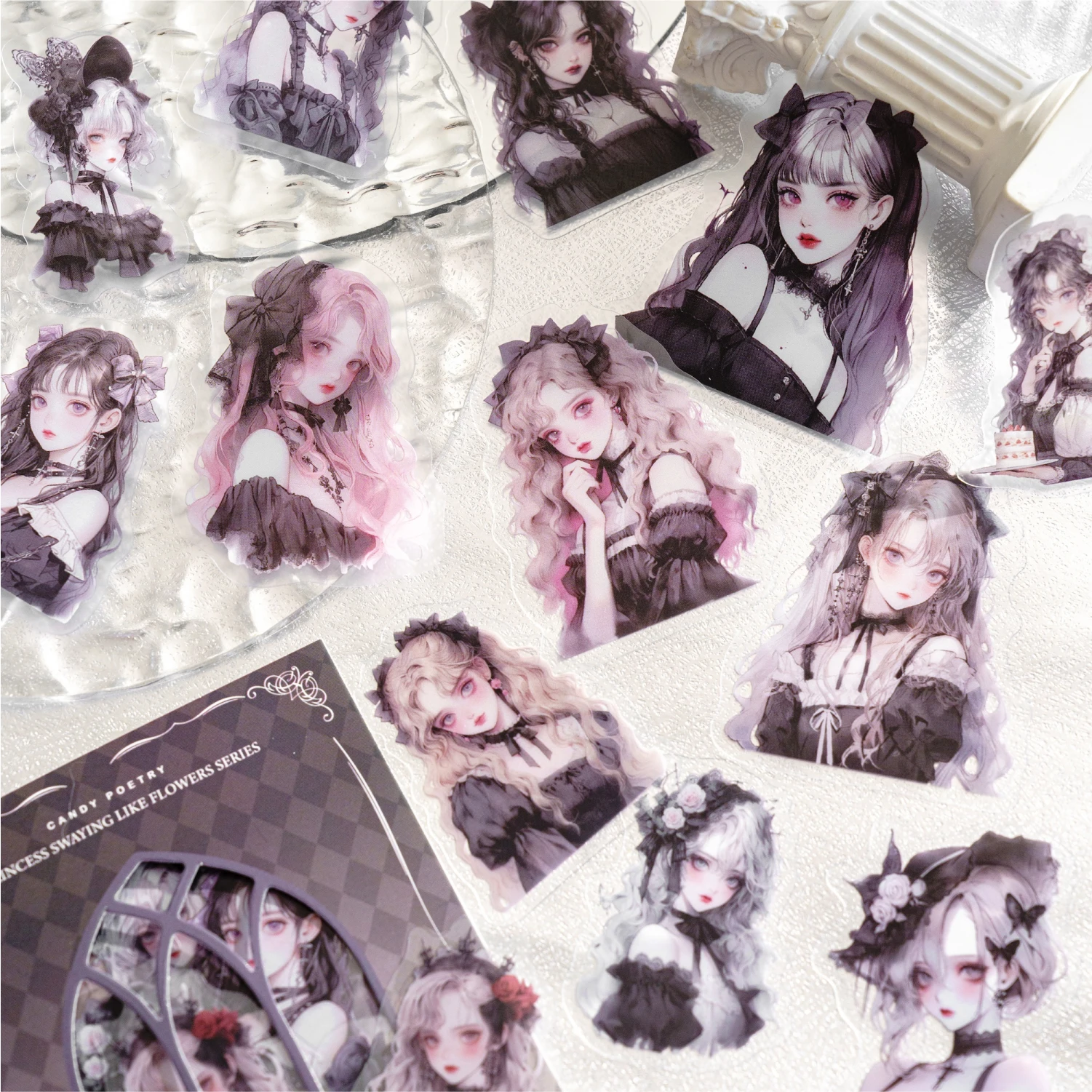 【セール中】30 枚かわいい漫画の女の子ステッカー DIY スクラップブッキングコラージュジャンクジャーナルクリエイティブ文具クラフトステッカー