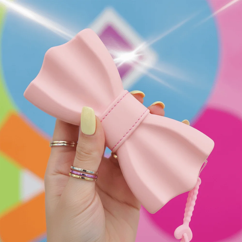 Vibrant Color Bownot Shaped Eyeglass Case Food Grade Scratch Resistant Dopamine Cosmetic Pouch Compact Size Shockproof Shell