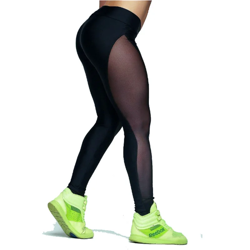 Black Mesh Leggings Women Fitness Leggings High Waist Pant Push Up Leggins Jeggings Gym Workout Leggings Pants Women Trousers