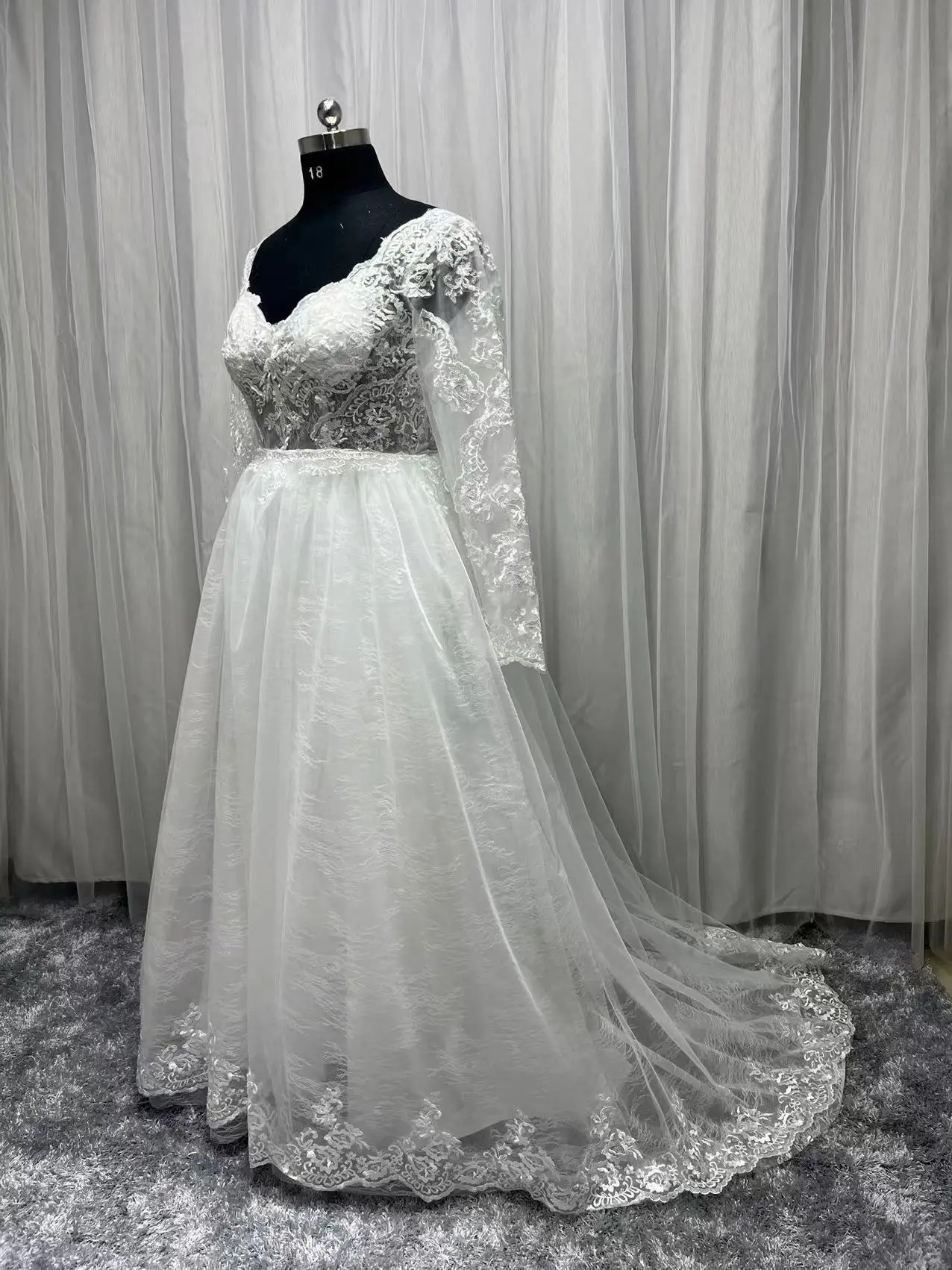 Foto Asli Renda Appliques Pernikahan Gaun Lengan Panjang Vestidos De Novia 2022 Putih Custom Made V Leher Boho Pengantin Gaun Plus Ukuran