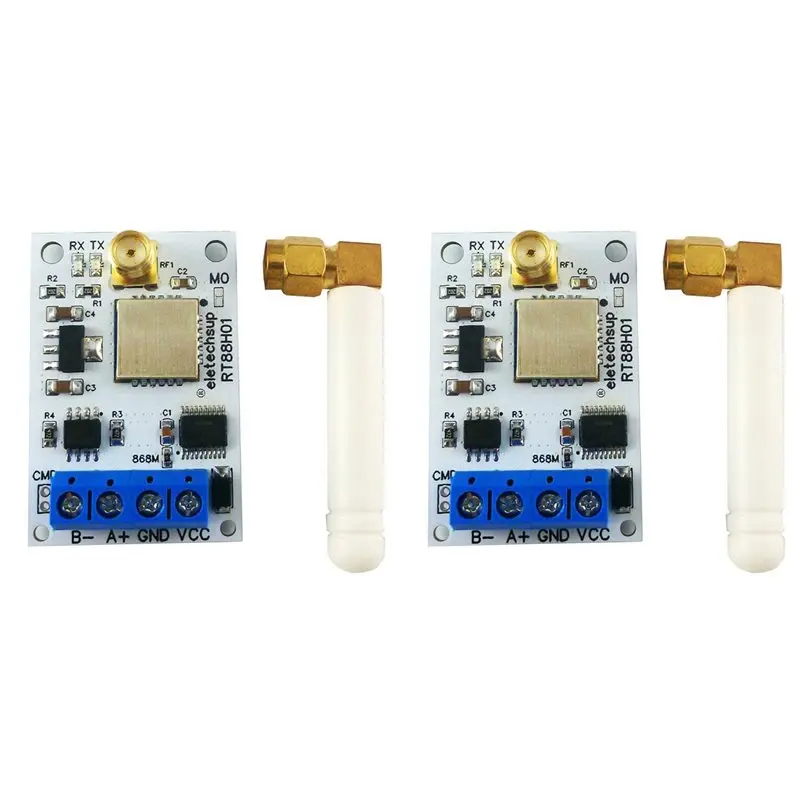 

CABE-2X RT88H01 868M RT88H01 Модуль передатчика и приемника VHF/UHF Радиомодем RS485 Lora GFSK Беспроводной приемопередатчик 22DBM