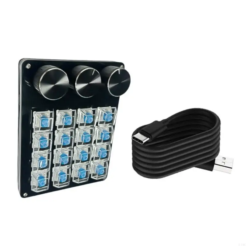 

F19C Portable 16Key Macro Keyboards with Personalizes Setting for Gaming and Editing