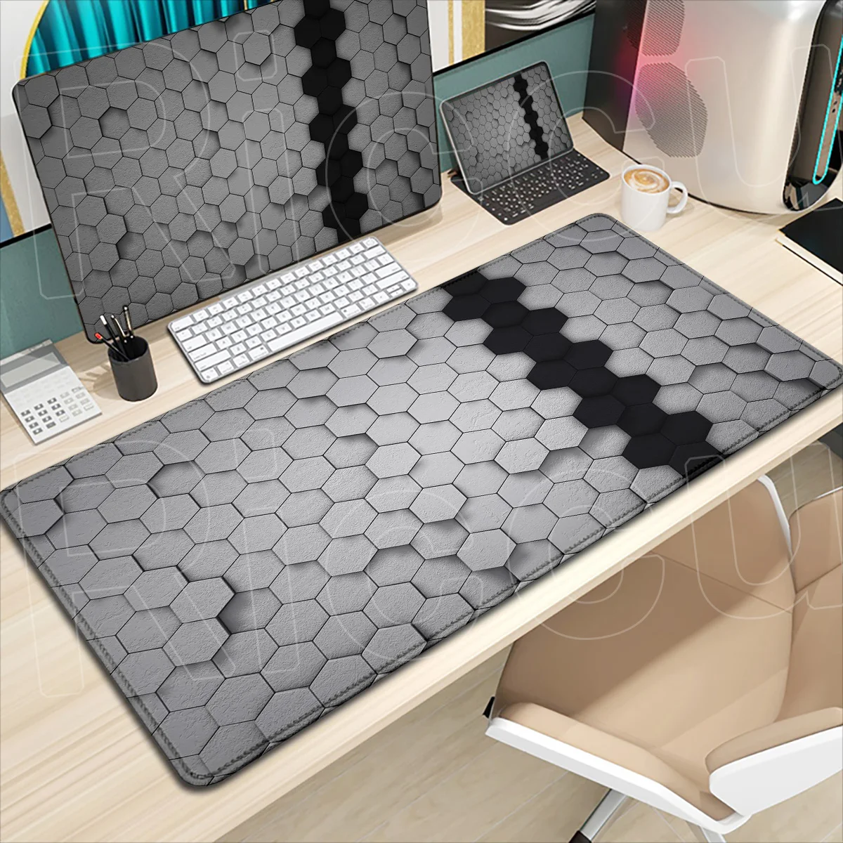 

Honeycomb geometry HD Mousepad Large Mouse Pad Mouse Mat Gamer Soft Office Carpet Table XXL Mat Big Keyboard Mats 900x400mm