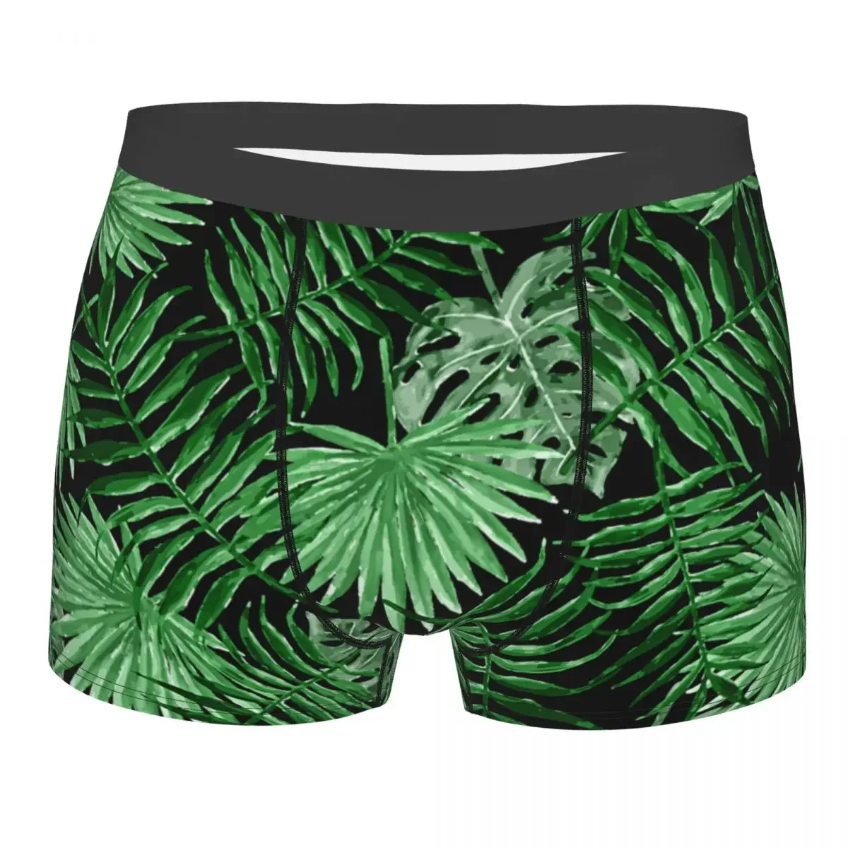 Novelty Boxer Tropical Summery Green Hawaiian Palm Tree Floral Shorts Panties Men Underwear Breathable Underpants for Male