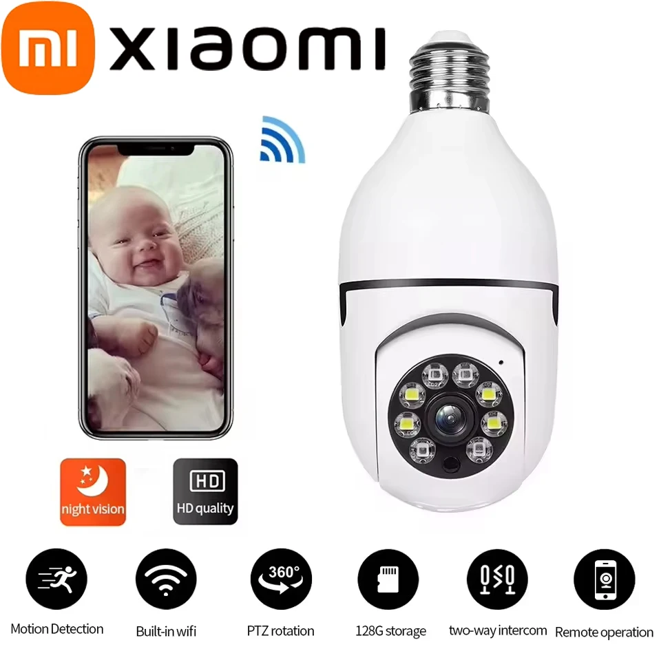 

Xiaomi V720 Камера наблюдения с лампочкой PTZ ночного видения Полноцветная HD Автоматическое отслеживание CCTV Радионяня Wi-Fi Камеры безопасности
