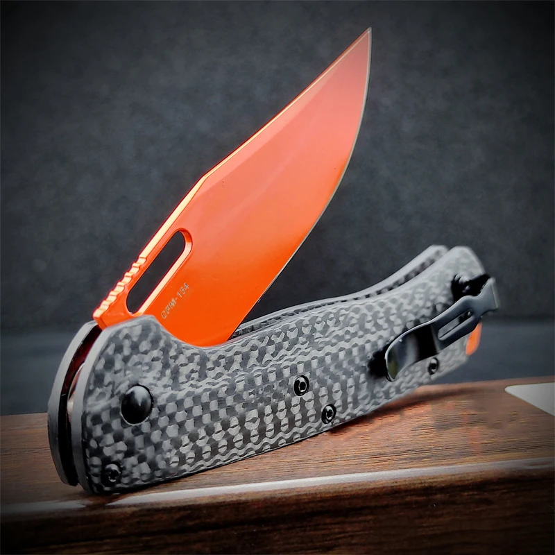 G10/Carbon Fiber BM 15535 Hunt Taggedout Folding Knife CPM-154 Clip Point Blade EDC Outdoor Camping Hunting Survival Knives