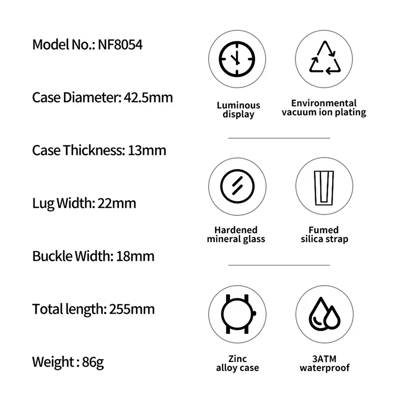 Top Brand NAVIFORCE Luxury Men's Watches Waterproof Sports Quartz Clock Silicone Strap Chronograph Luminous Wristwatches Gift