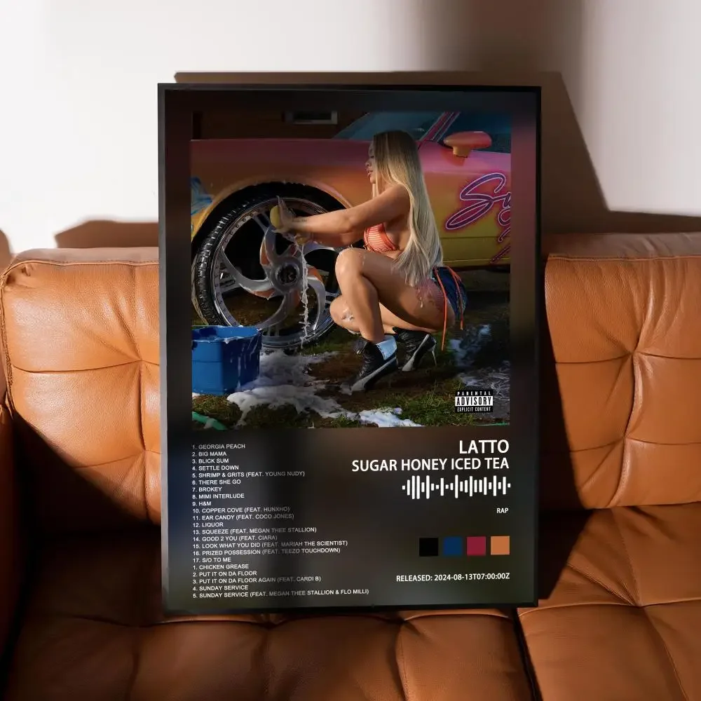 لاتو السكر العسل الشاي المثلج المشارك ذاتية اللصق الفن ورق مقاوم للماء ملصق جدار الفن غرفة ديكور طباعة 50X70 ديكور المنزل