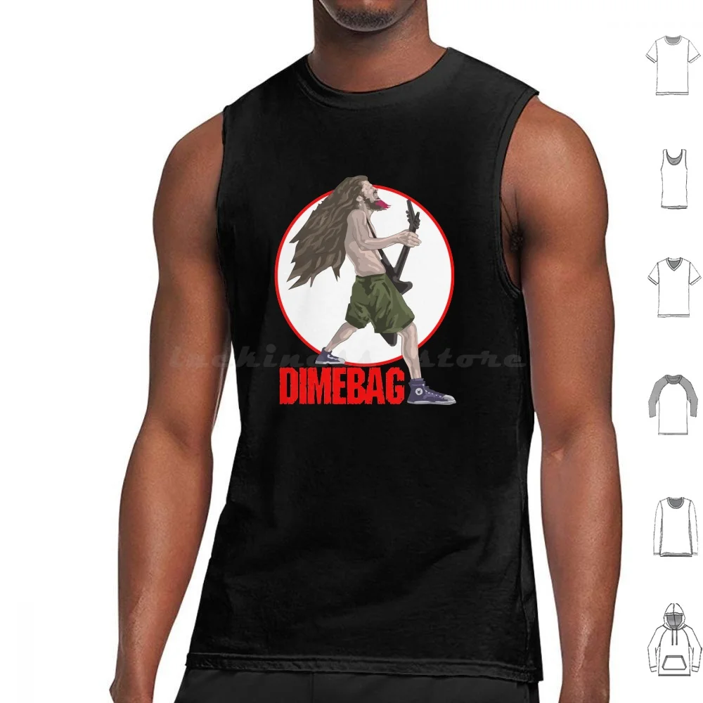 Black Tooth Grin Tank Tops Vest Sleeveless Dimebag Pantera Thrash Metal Heavy Metal Darrell Dimebag Darrell Anselmo Guitar