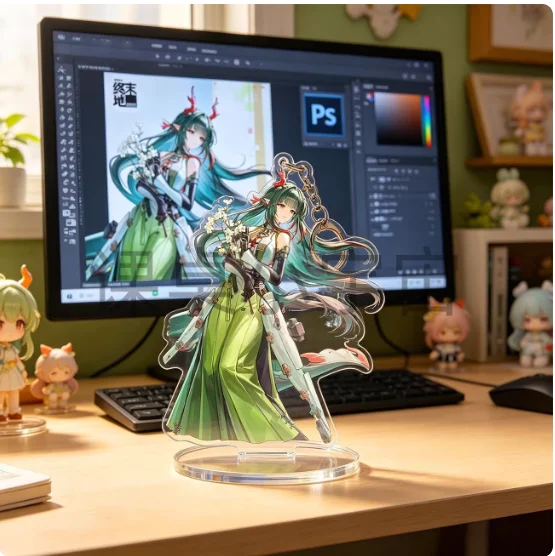 Japanese Anime Arknights Wiš'adel Cartoon Acrylic Rotate Stand Figure Model Plate Cosplay Collection Desktop Decor Gifts XYZ