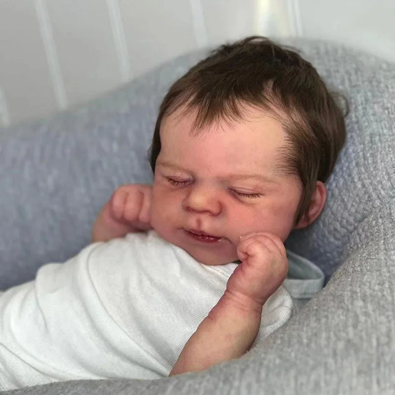 18 zoll Fertig Reborn Baby Puppe Handgemachte Realistische Lebensechte Silikon Neugeborenen Baby Junge Mädchen Weiche Bonecas Bebe Reborn Puppen – Detail 5