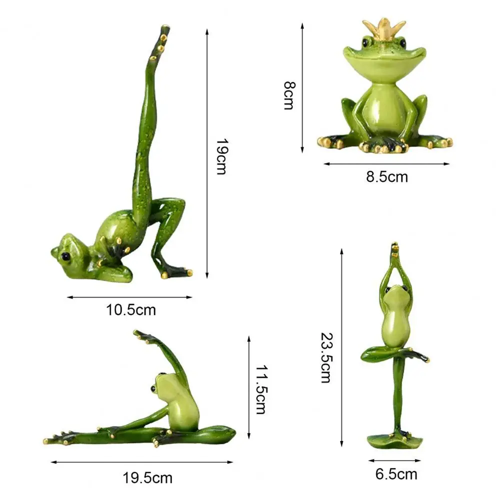 Creative Yoga Frogs Resin Crafts Miniatures Frog Sculpture Statue Home Table Desk Decor
