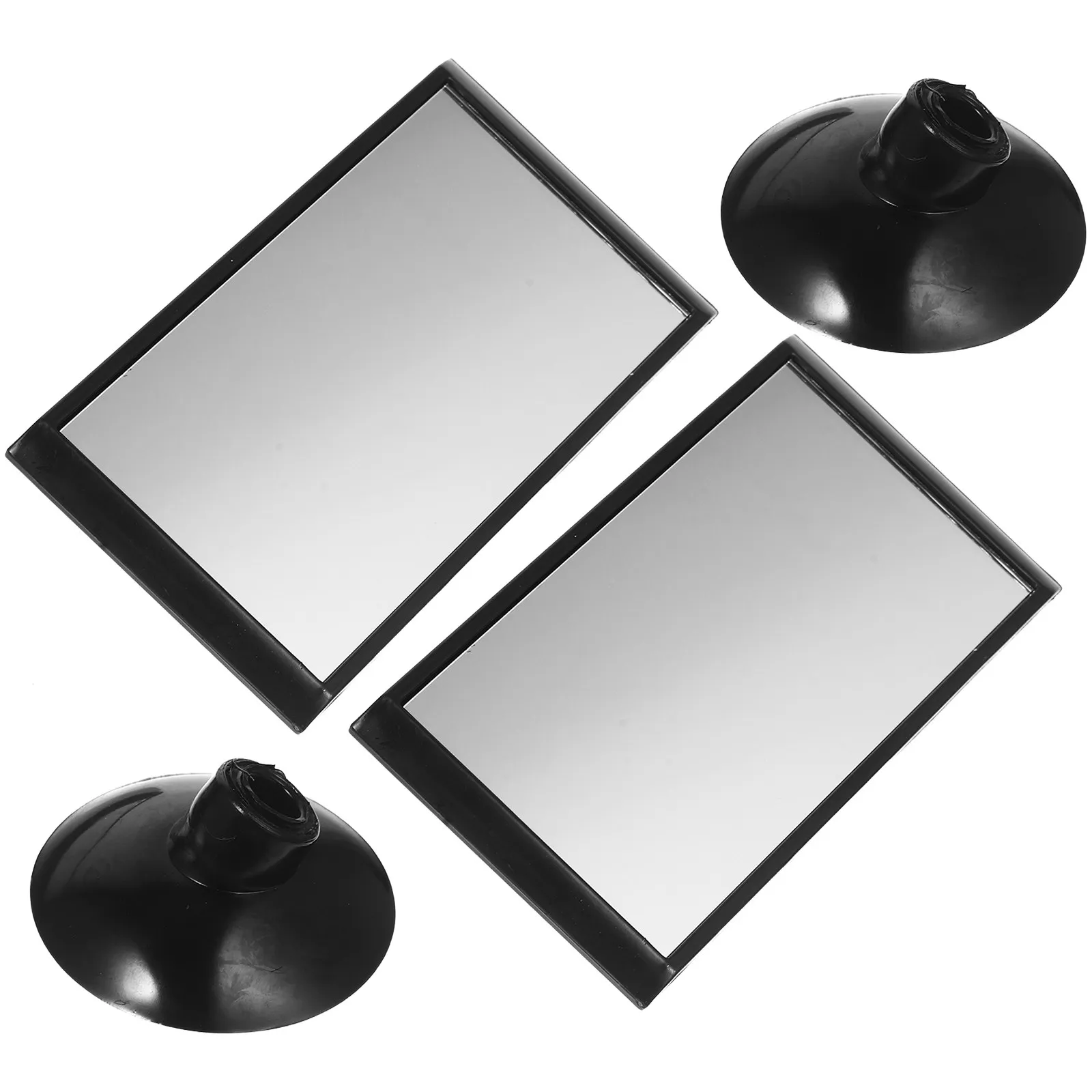 2Pcs Rear View Mirror Auxiliary Interior Adjustable Suction Cup Universal Replacement Wide Angle Rearview Mirror