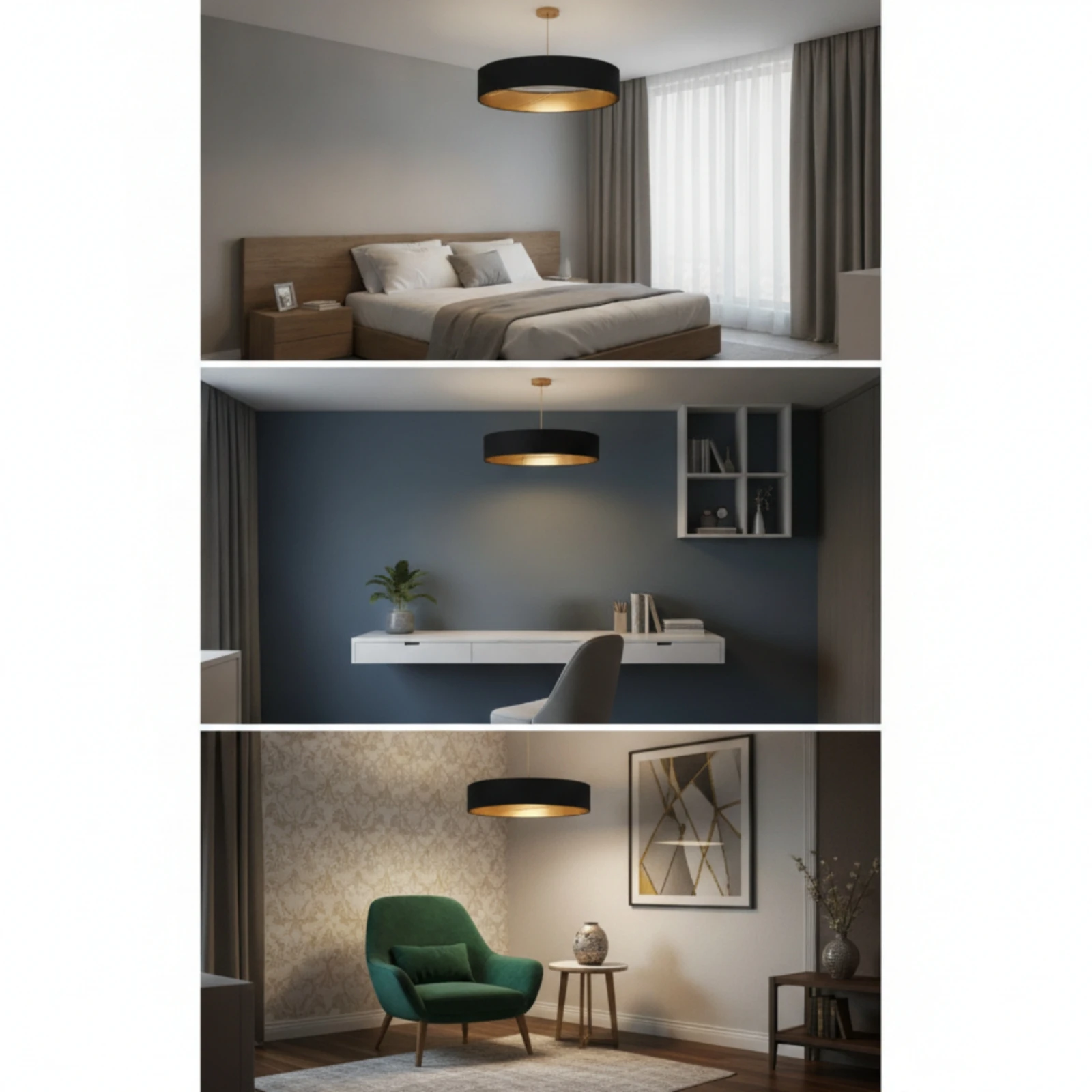 Ceiling Lampshade Slimline Ceiling Light Shade Drum Lampshade Replacement Versatile for Living Room, Bedroom