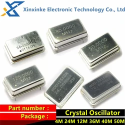 5PCS Crystal Oscillator Rectangle Active Crystal Oscillator 2M 4M 24M 12M 36M 40M 50M 125M MHz DIP-4Pin Clock Vibration Crystal