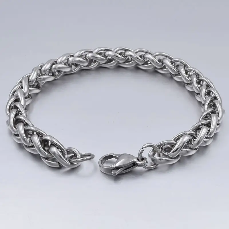 HNSP 3MM-8MM Stainless Steel Hand Chain Bracelet For Men Male Jewelry Punk Accessories