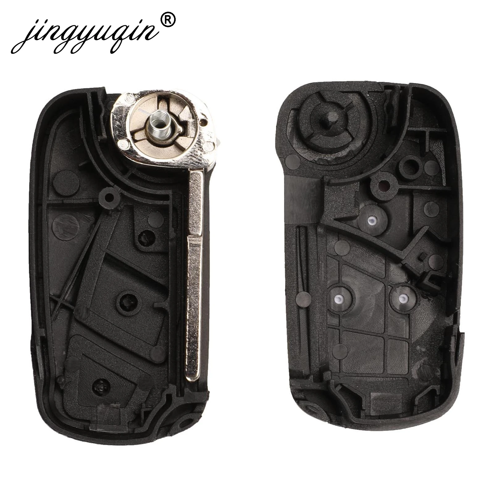 jingyuqin 3 Buttons Flip Key shell For Ford KA Remote Flip Key Fob Housing Case Holder Replacement