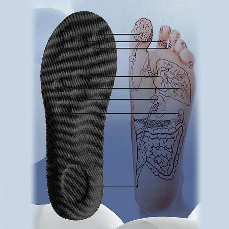 4d Massage Schoenen Inlegzolen Super Zachte Latex Sport Binnenzool Voor Voeten Loopmand Schoen Zool Boog Ondersteuning Orthopedische Inzetstukken Unisex