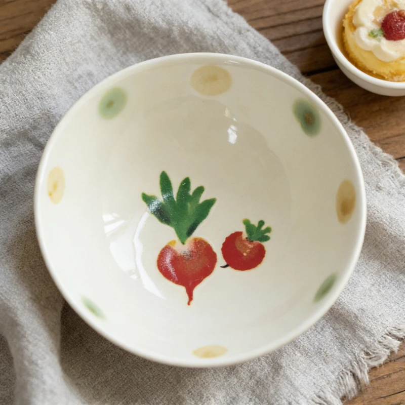 Nuevos Tazones Pequeños de Cerámica Japonesa con Diseño de Rábano Vegetal, Vajilla Japonesa, Platos Fríos, Tazones para Salsas, Platos de Hueso para el Hogar, Regalo