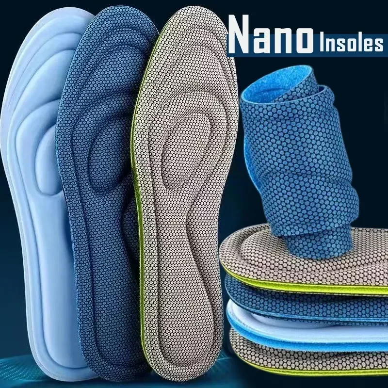 Insole Unisex Pad Antibacterial Absorption Nano Memory Foam Orthopedic Insoles Sweat Shoe Deodorization Accessories