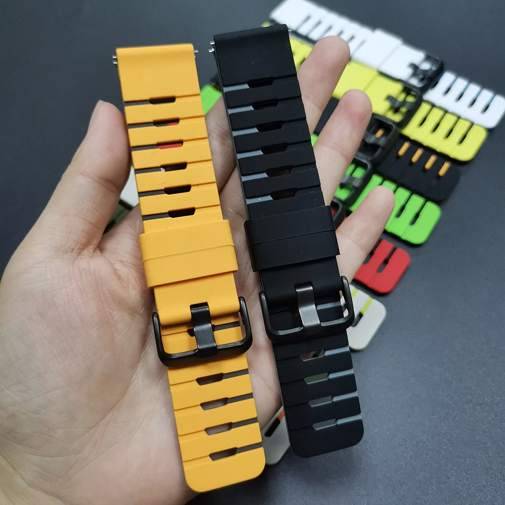 22 مللي متر سيليكون حزام لهواوي ساعة GT5 GT6 برو استبدال معصمه لهواوي ساعة 5/4/3 برو GT 6 4 3 2 46 مللي متر الرياضة سوار