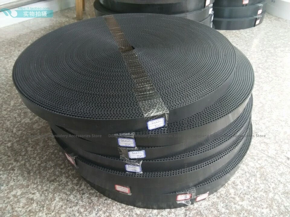 1M Frame Belt High Quality Steel Wire Open Belt Wear-Resistant 5m Teeth All Black 5m*25 5m*30 5m*35 5m*40 5m*45 5m*50 Embroidery