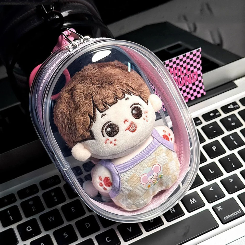 Transparent Outdoor Bag with Keychain Mystery Doll Display Storage Bags Dust-Proof Organizer Pouches Classic Doll Storage Bags