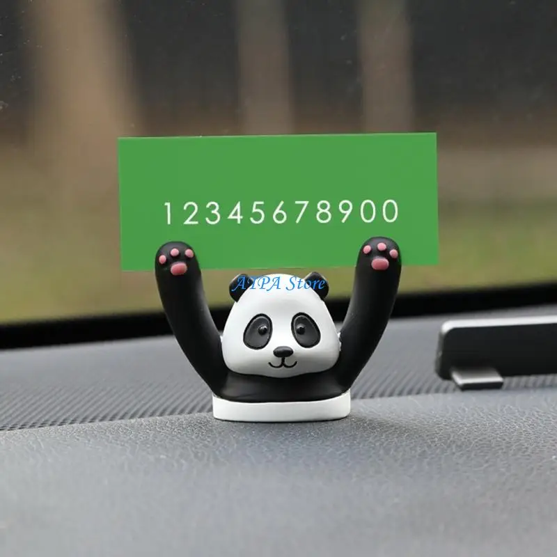 

U13C Resin Mini Panda Toy Cartoon Panda Ornament Car Interior Accessories
