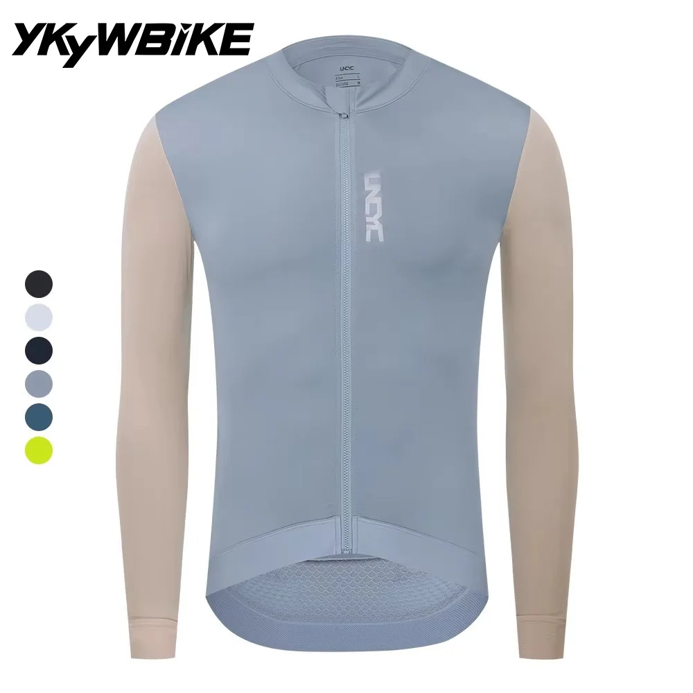 Koszulka rowerowa męska YKYWBIKE, wiosenna, z długim rękawem, pełna ochrona, koszulka na rower szosowy, koszulka rowerowa MTB, oddychająca odzież rowerowa