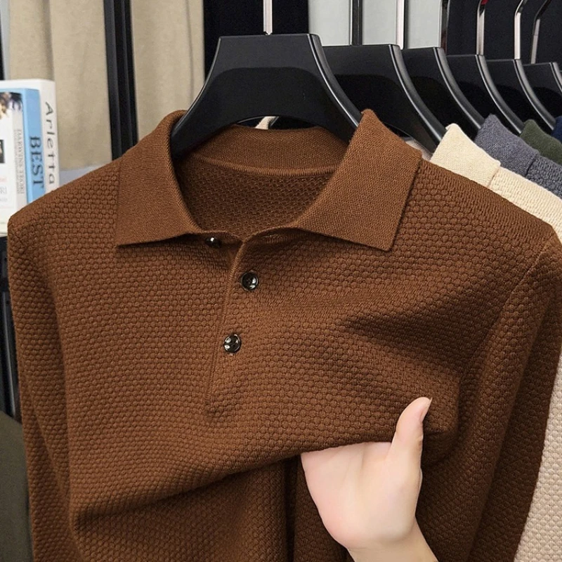 

560g Heavyweight Knit Polo Shirt Men's, Anti-Pilling Technology, 9 Colors, 2025 Cold Weather​