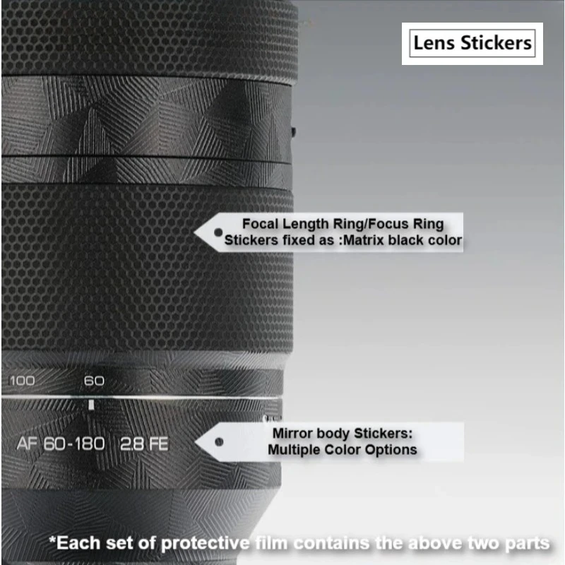 For SAMYANG AF 60-180mm F2.8 For Sony E Mount Lens Sticker 60 180 Wrap Cover for Samyang AF60-180F2.8 Lens Protective Skin