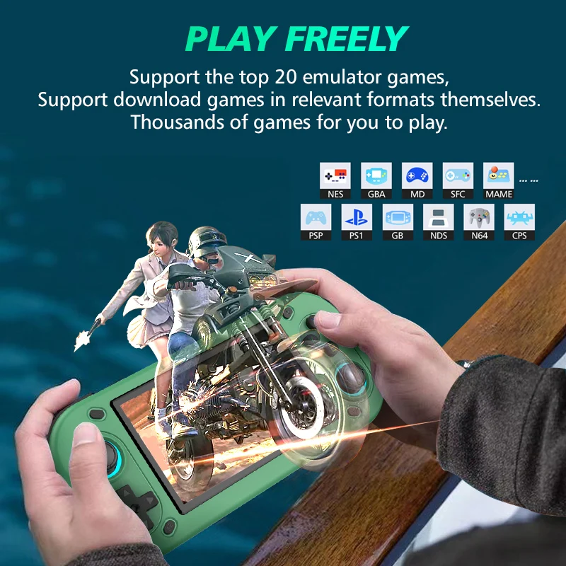 جديد R43S ريترو وحدة تحكم محمولة مفتوحة المصدر نظام لينكس وحدات تحكم الألعاب الكلاسيكية 4.3 بوصة IPS شاشة مشغل فيديو محمول VS R36S