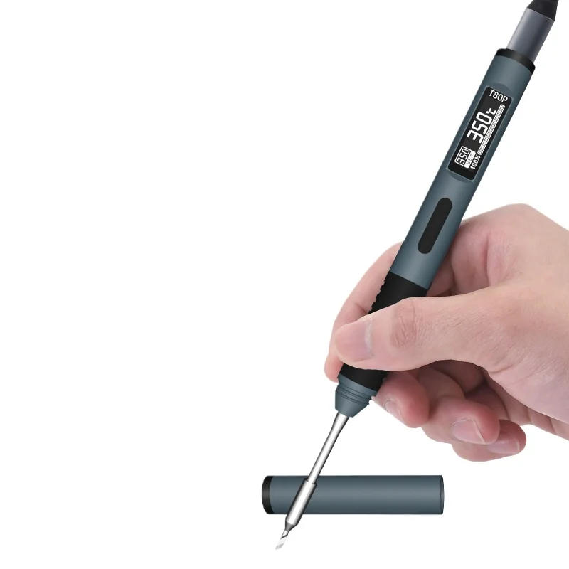 

T80/T80P Soldering Iron Adjustable Temperature 100W Fast Heat Portable Digital Smart Electric Welding Station Kit C245