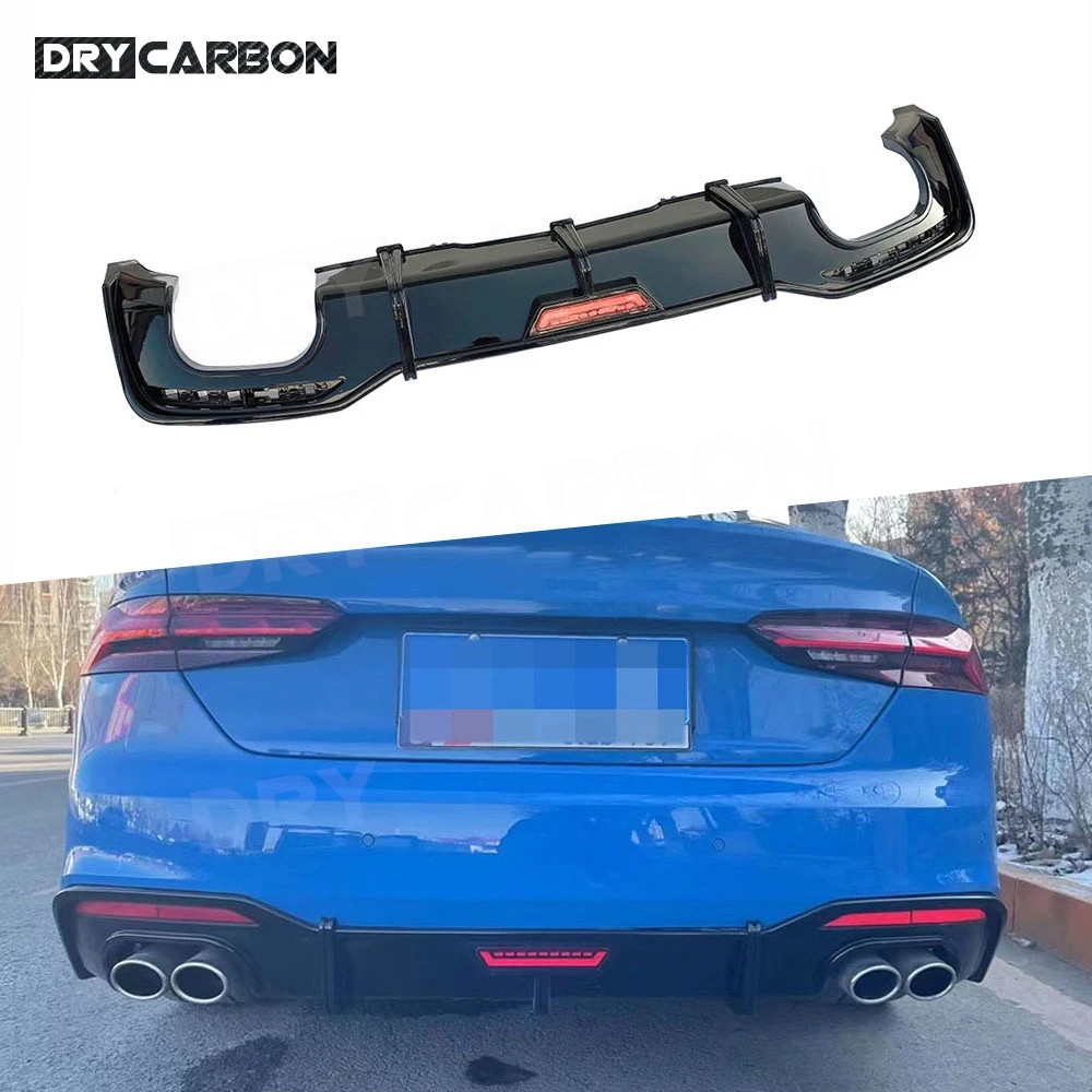 

Carbon Fiber Rear Lip Diffuser Spoiler for Audi A5 S5 Sline Sedan 2017+ not Standard Car Gloss Black Diffuser Guard Accessories