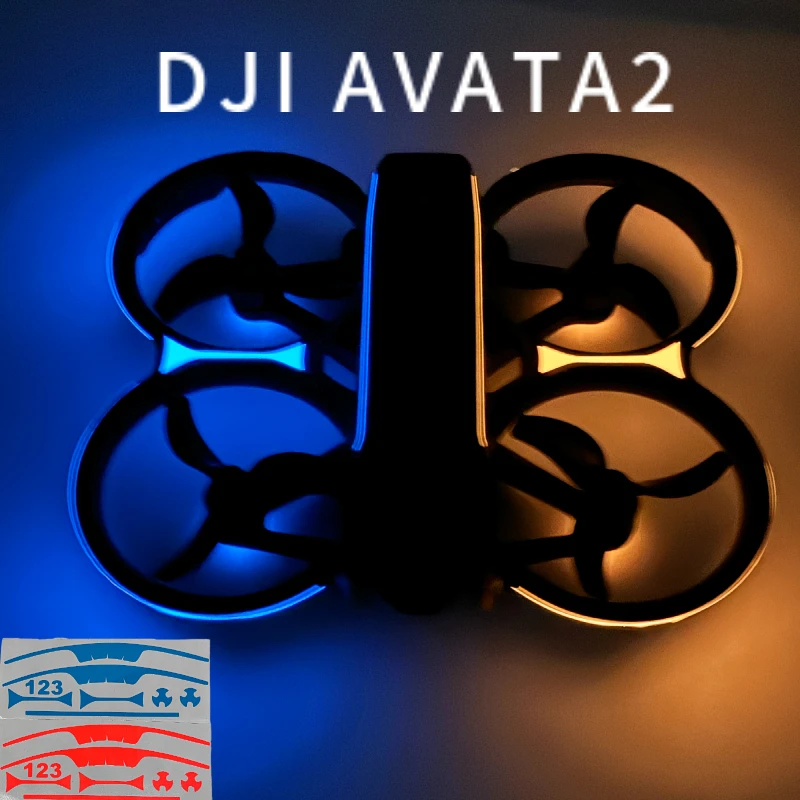 Lichtgevende Stickers Voor Dji Avata 2 Anti-Fouling Nachtlampsticker Fluorescerende Kleurmodificatie Beschermende Filmaccessoires