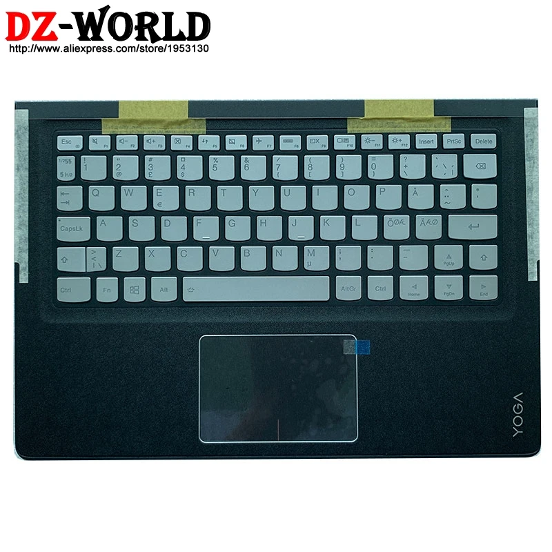 Nordic Backlit Keyboard with Shell C Cover Palmrest Upper Case Touchpad for Lenovo Ideapad Yoga 900S- 12 12ISK Laptop 5CB0K93867