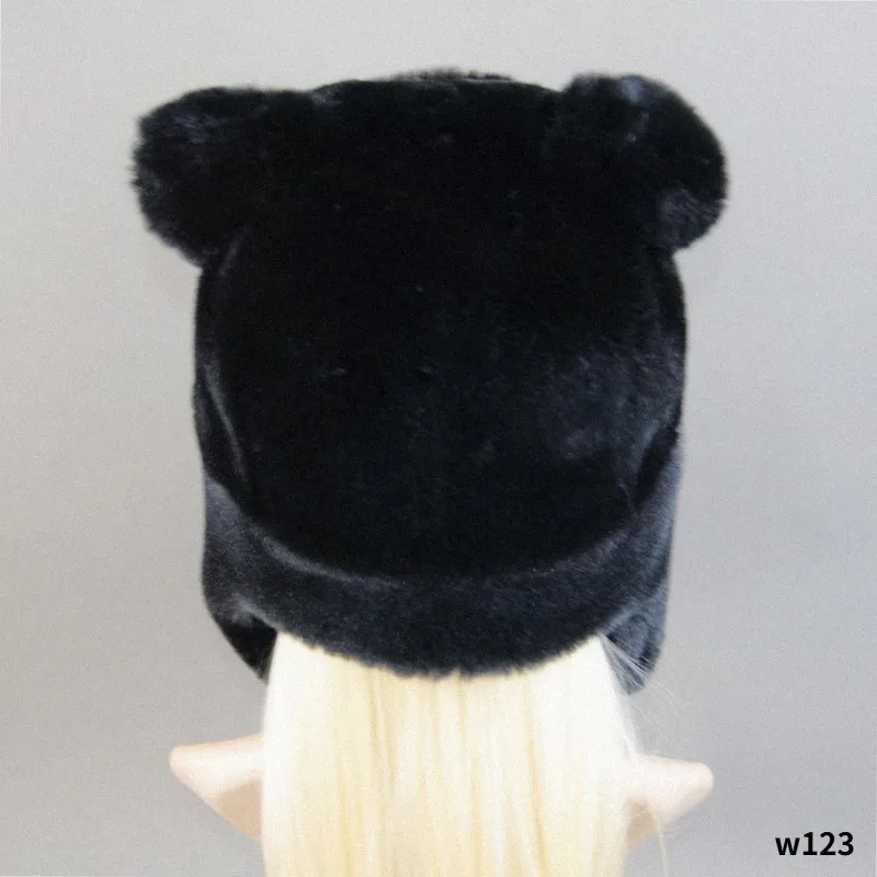 Hot Sale New Women False Rex  Rabbit False Fur Hat Winter Warm Fur Hat Black and White Panda Cute Color Artificial Hat