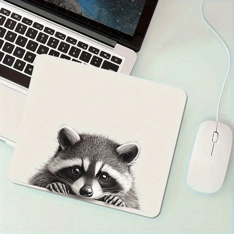 

Raccoon creative print pattern mouse pad anti-slip rubber office computer fashionable desk accessories high-definition printing