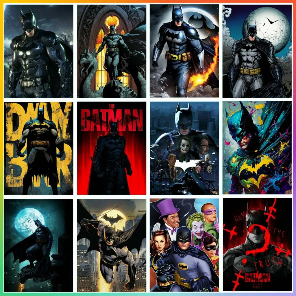 DC Comics Superheld Batman Hängende Quadratische Mosaik-Kunst Diamant-Malerei 5D Neue Kollektion Hobby-Raum Heim-Garten-Deko
