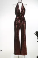 VC Gold Elegant Jumpsuits For Woman Luxury Brown Sequins Design Fashion Party Sexy Backless Sleeveless One Piece Female Clothing - Image 6